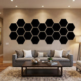 Acrylic Hexagon wall decor(Black) - Wall Decoration